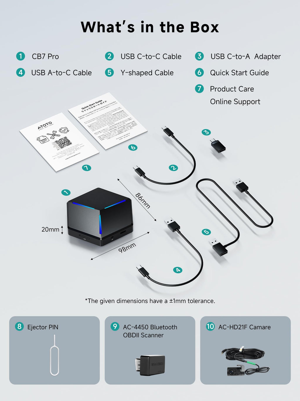 CB7 Pro CarPlay AI Box Android 13 with Camera for Baby Monitor