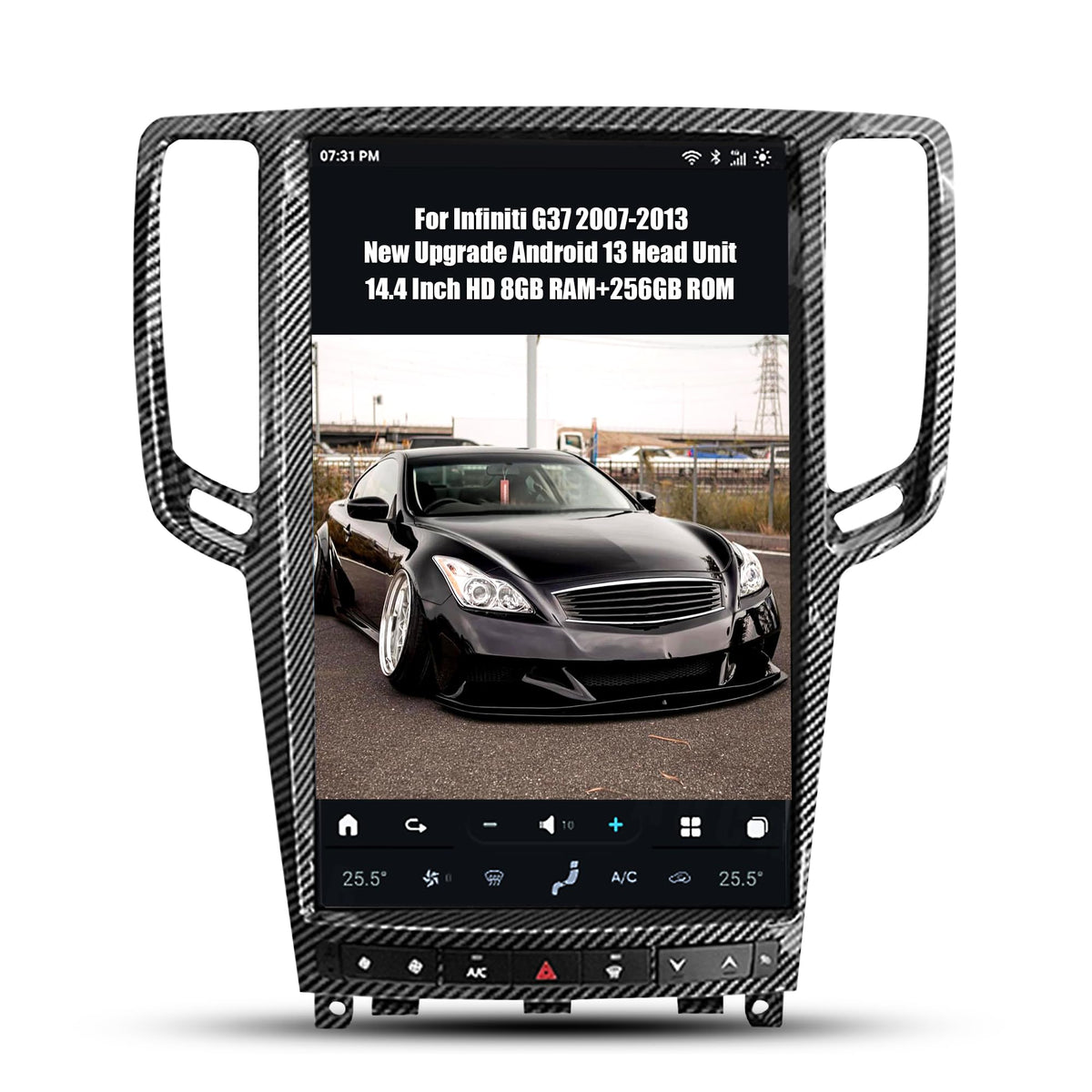 14.4" Car Radio for Infiniti G37 2007-2013, 8GB+256GB, Black