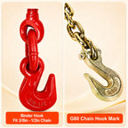 AAIN Chain and Binder Kit 3/8 in-1/2 in, 4 Pack Ratchet Binders and Chains