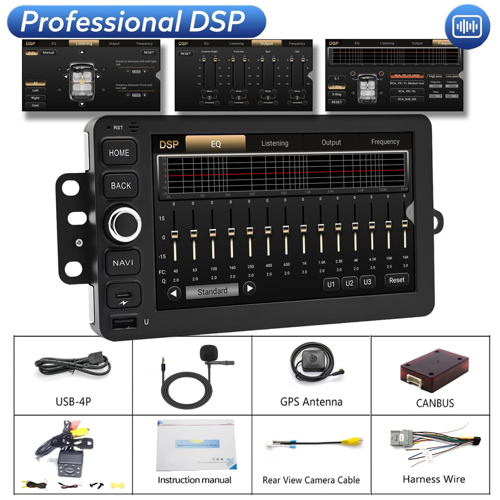 QLED Radio for Chevy Chevrolet Silverado SSR Tahoe 2003-2006,GMC Siera Yukon 2003-2006,Hummer H2 2003-2007,CarPlay Android Auto Ready,Touch Screen Stereo,Free Back Camera