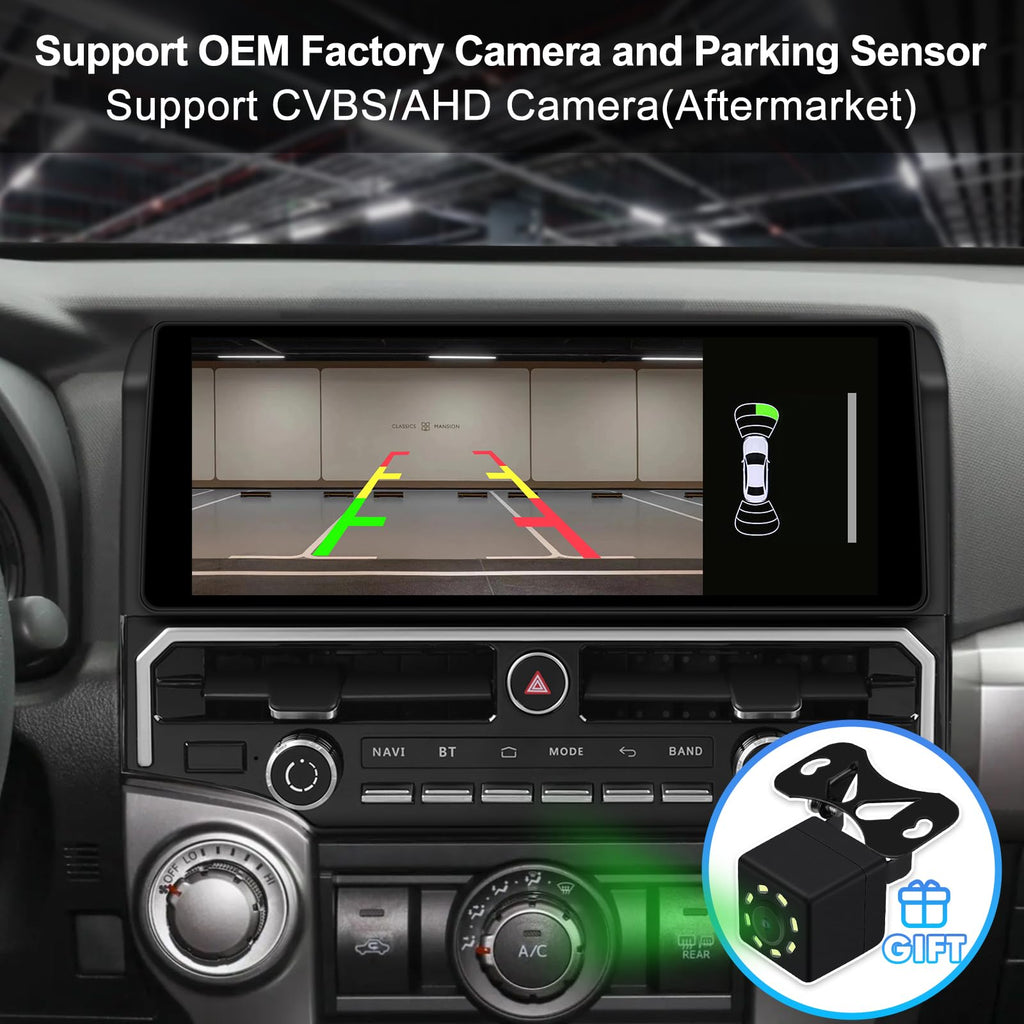 12.3" Touchscreen Radio 4+64G Android 14 Double Din Car Radio Stereo for Toyota 4Runner 2010-2020 Built-in Wireless Carplay/Android Auto/GPS/Bluetooth/FM/AUX-in/SWC/Camera