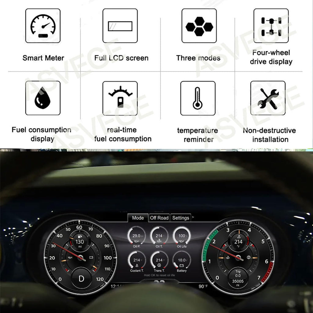 ASVEGE Dual Screens Android Car Stereo Radio for Jeep Wrangler JL 2018-2022