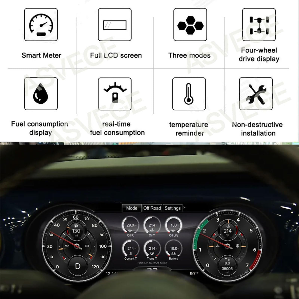 ASVEGE Dual Screens Android Car Stereo Radio for Jeep Wrangler JL 2018-2022