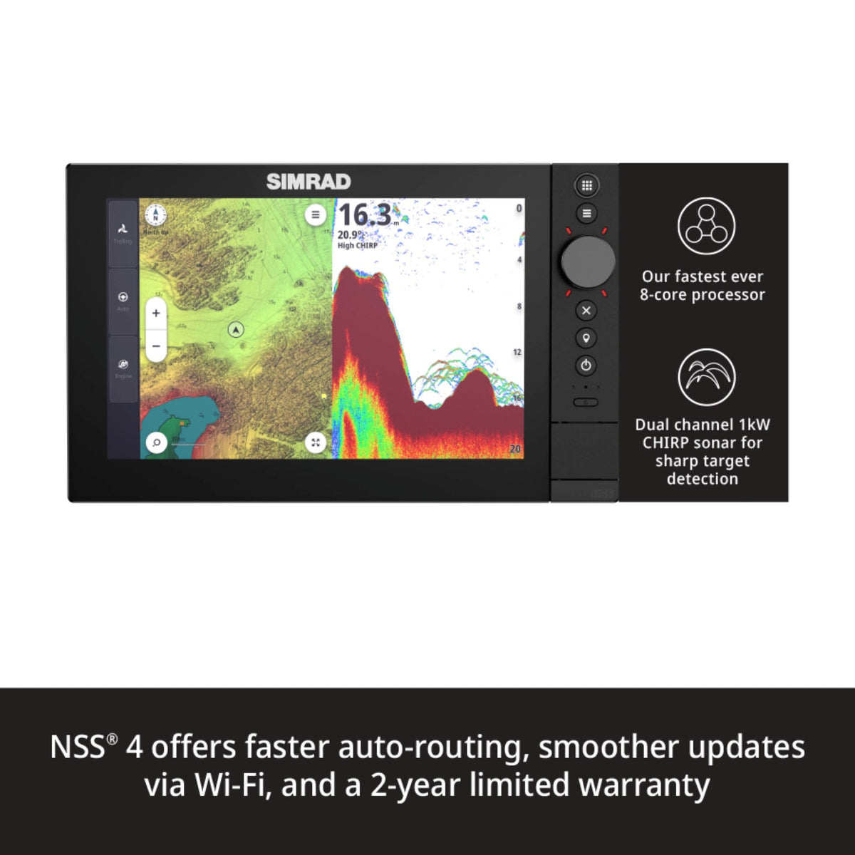 Simrad NSS 4 Chartplotter and Fishfinder with SolarMAX HD Display
