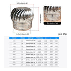 Rotary Turbine Ventilator,Ventilation Chimney Cowl,Stainless Steel Spinning Ventilation Chimney Cowl Steel Rotating Chimney Cowl Cap Spinner Anti-Downdraught,150mm