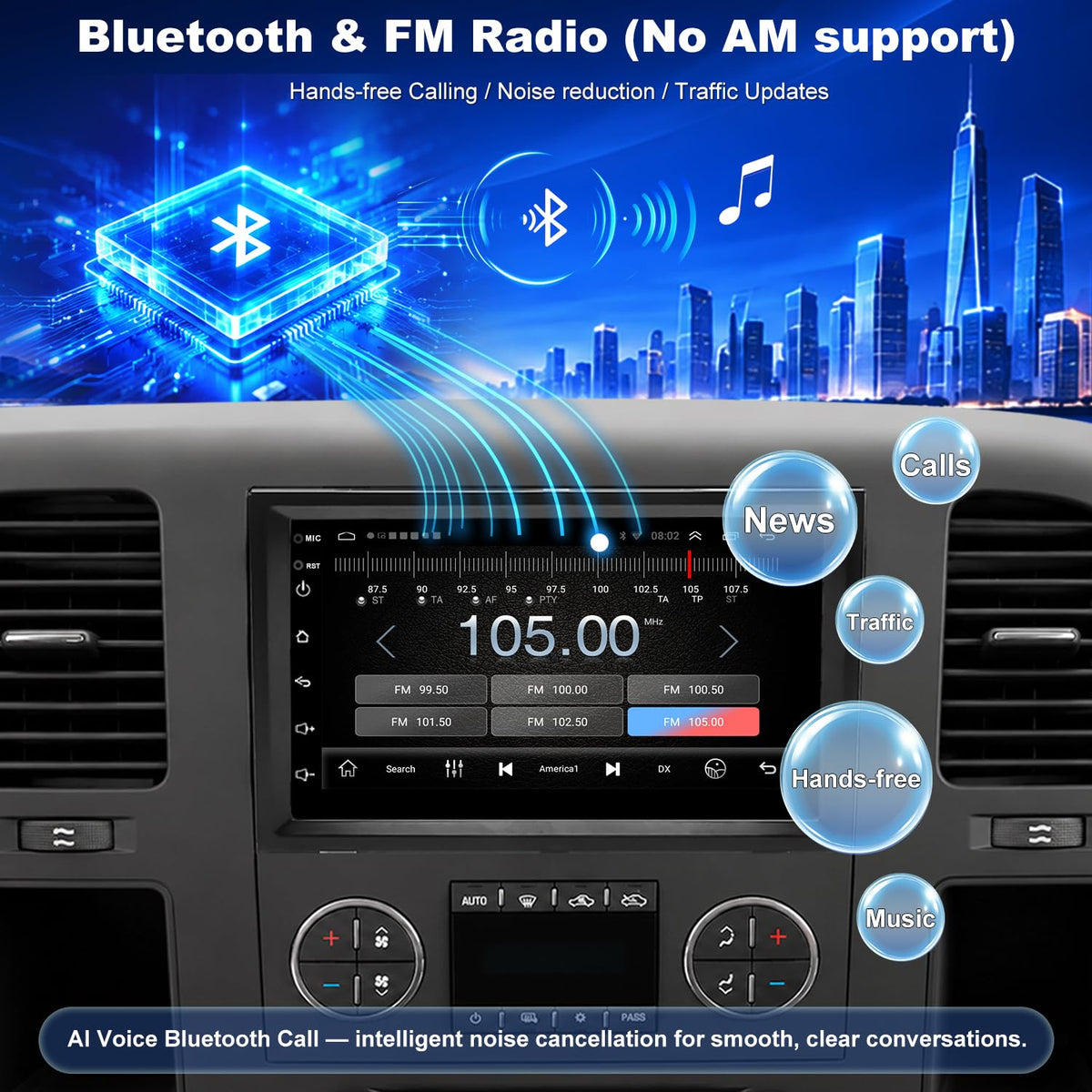 7" 5GWiFi Car Radio for GMC Sierra Chevy Silverado 1500 2500 3500 2007-2013