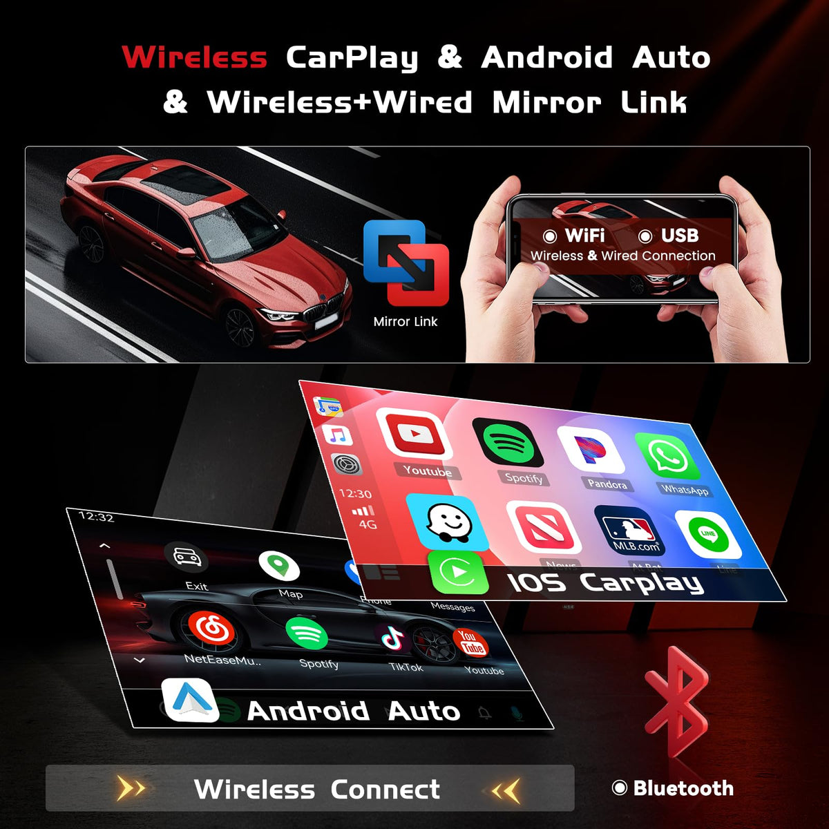 4+128G Android 15 Car Stereo for Dodge Charger 2015-2021