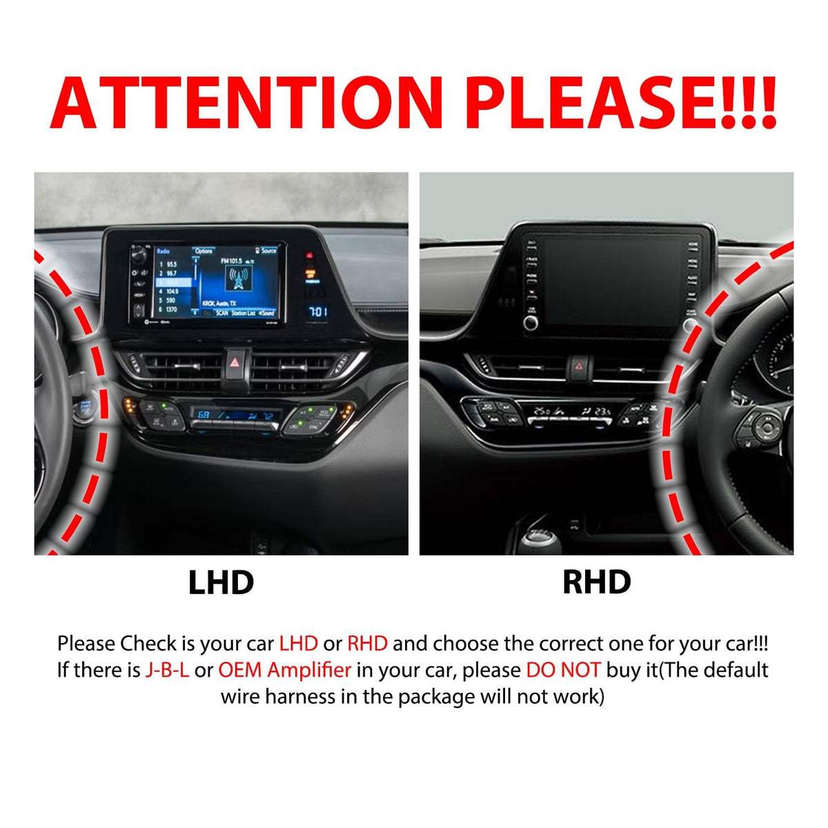 for Toyota C-Hr 2018-2022（RHD） CarPlay Android Auto Navigation Stereo GPS Radio Reverse Camera Display 9" IPS Touchscreen Headunit Tablet Pad Media Player, if Applicable Quad Core 4G+64G