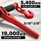 5/16"- 3/8" Ratchet Load Binder with G80 Chain 4Pack 5/16" Tie Down Kit