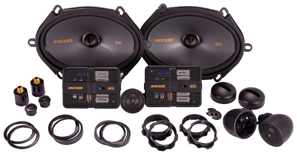 Audiosavings Bundle: (1) Pair Kicker 51KSS6804 6x8 / 5x7 Car Audio Component Speakers Bundle with (1) Pair Kicker 51KSC6804 6x8 75 Watt RMS Car Audio Speakers KSC6804 KSC680 (Items 4)