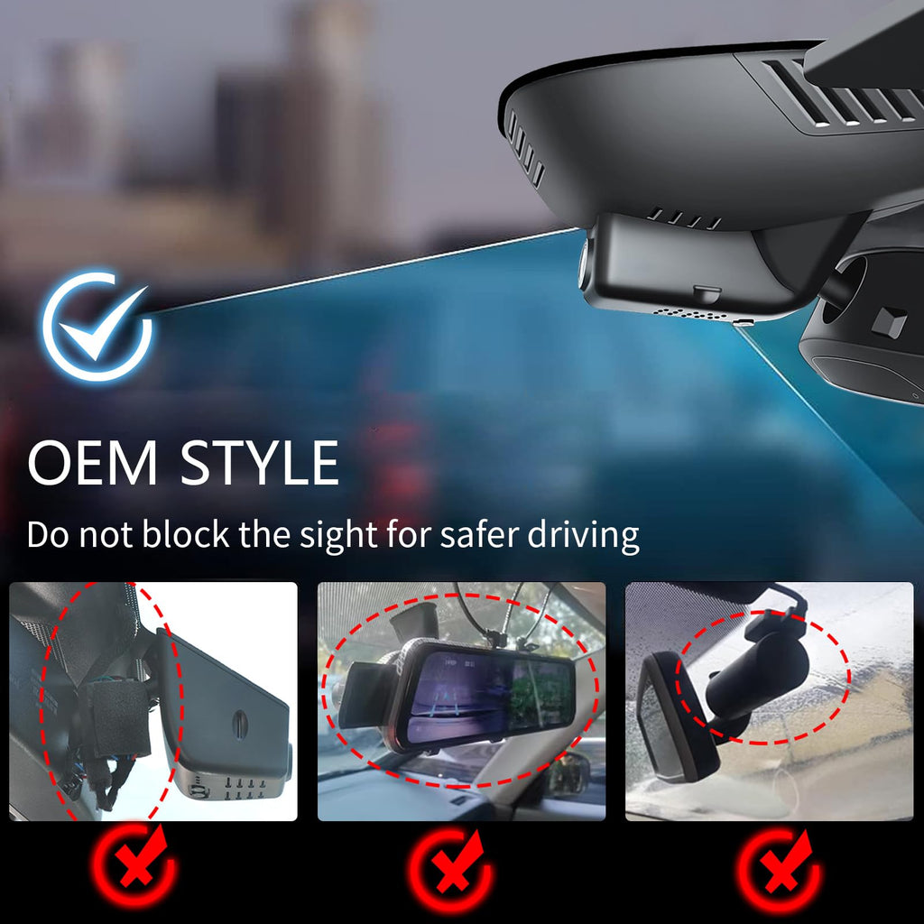 Mangoal Front 4K & Rear 1080P Dash Cam for Volvo Polestar 2, 2021-2024