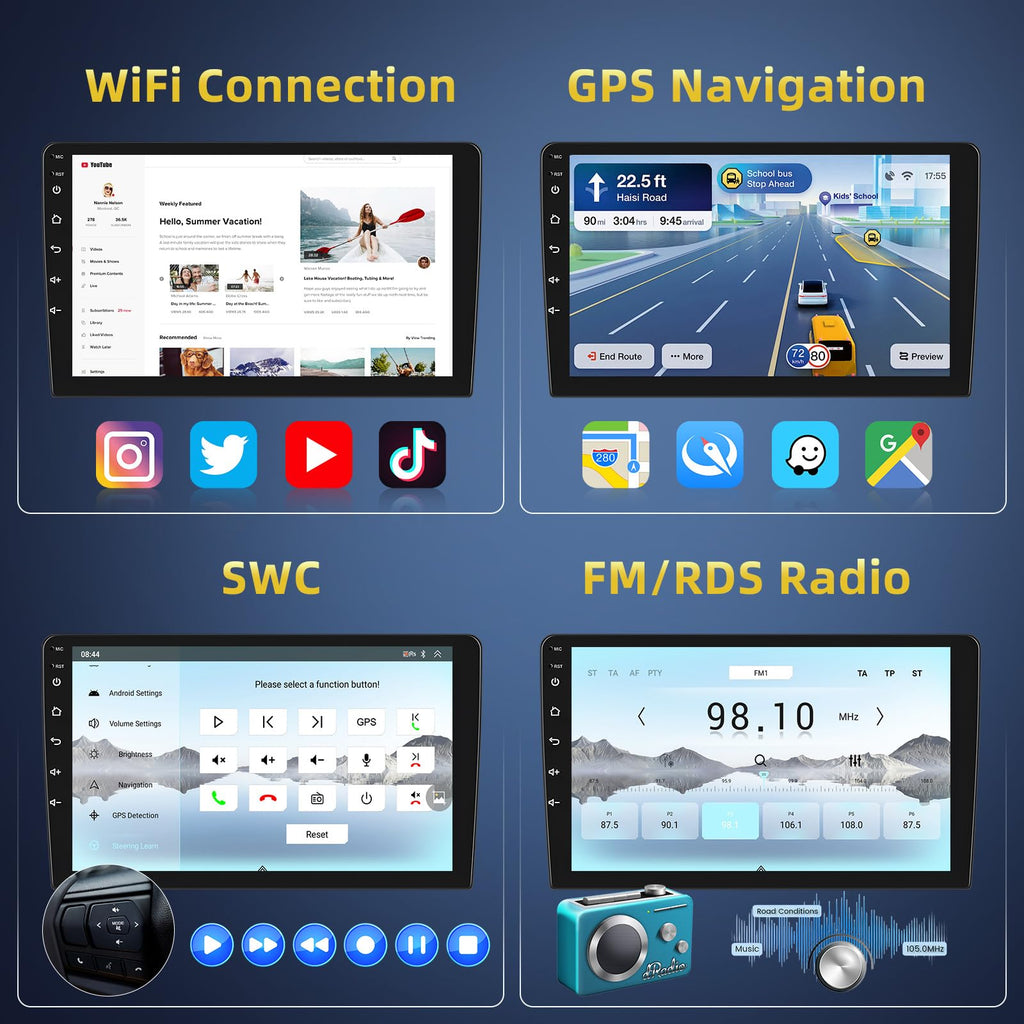 [Roinvou] Qualcomm 8 Core 4+64G 9" Car Radio for Honda CRV 2002-2006