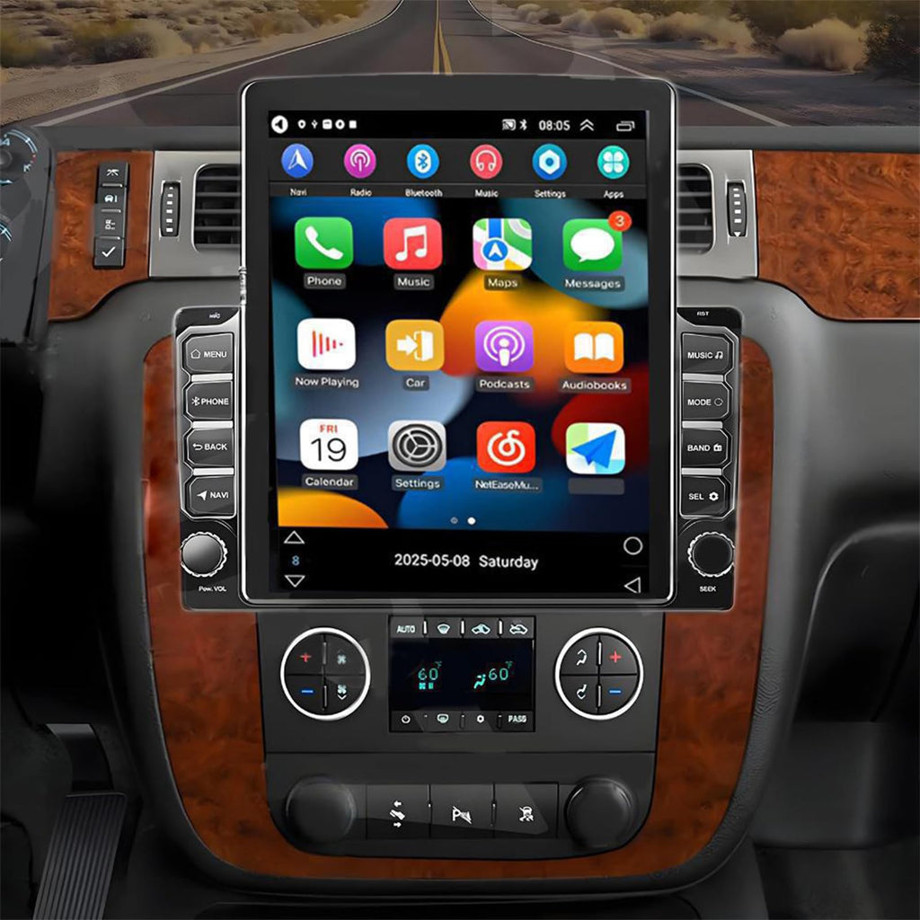 Wireless Carplay Radio for Chevy Silverado Chevrolet GMC 2006-2014-9.7’’ Touch Screen Upgrade for Silverado Car Stereo Bluetooth, EQ, FM, Wireless Android Auto, GPS, WiFi, SWC, Mic, Backup Cam
