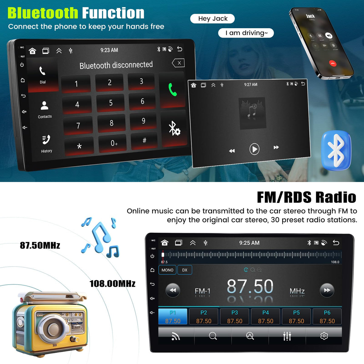 [6+128G] 8-Core Android 15 Car Radio Stereo for Hyundai 2016-2018
