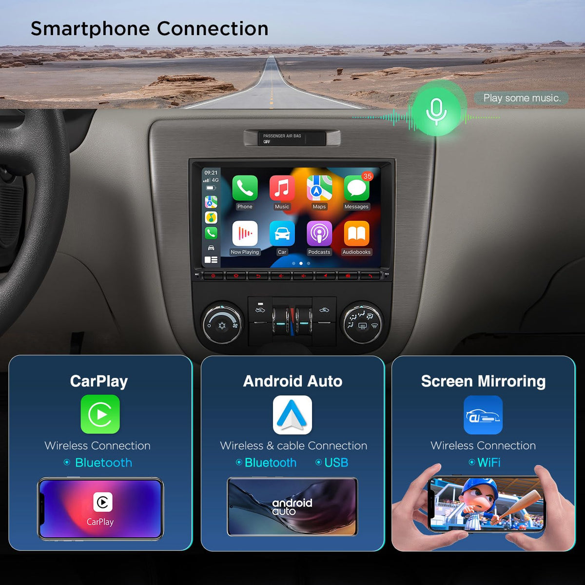XTRONS Android 14 Car Stereo for GMC Chevy Buick, 8" Touch Screen Head Unit with 4+64GB, Built-in Wireless CarPlay & Android Auto, 4G LTE Global Compatible, AKM DSP, Gyroscope & Backup Camera Support
