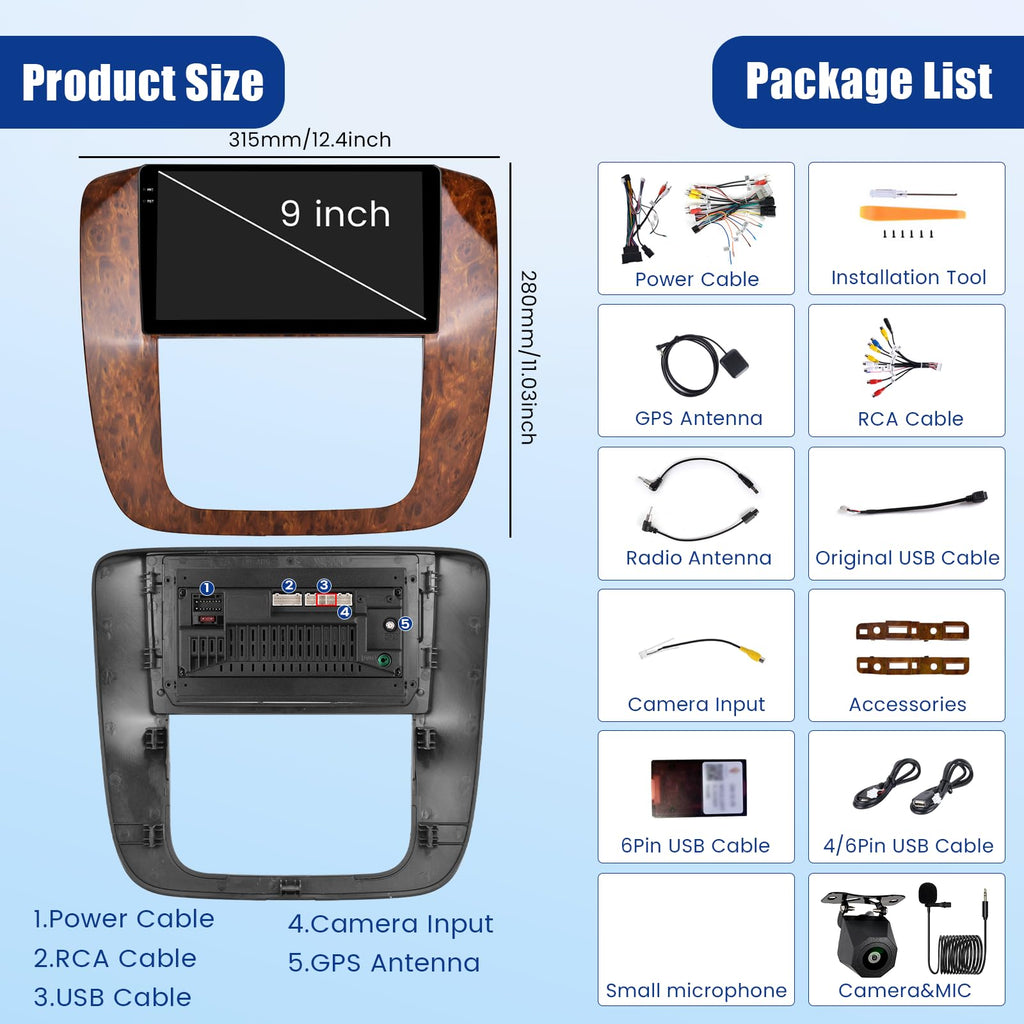 4+64GB Car Radio for Chevrolet Silverado GMC Yukon Tahoe Suburban 2007-2013