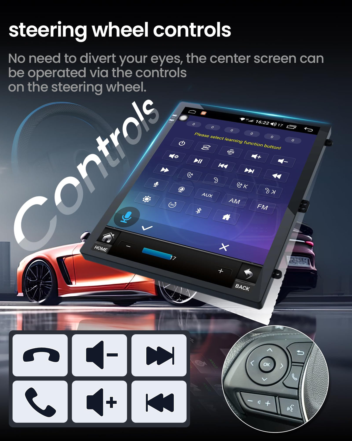 [8Core 4+64GB] Car Radio for Cadillac Escalade SLS 2007-2014: 9.7" TouchScreen Stereo with CarPlay Android Auto 5GWiFi Bluetooth GPS Navigation Split Screen Mirror Link FM AM RDS DSP SWC Backup Camera