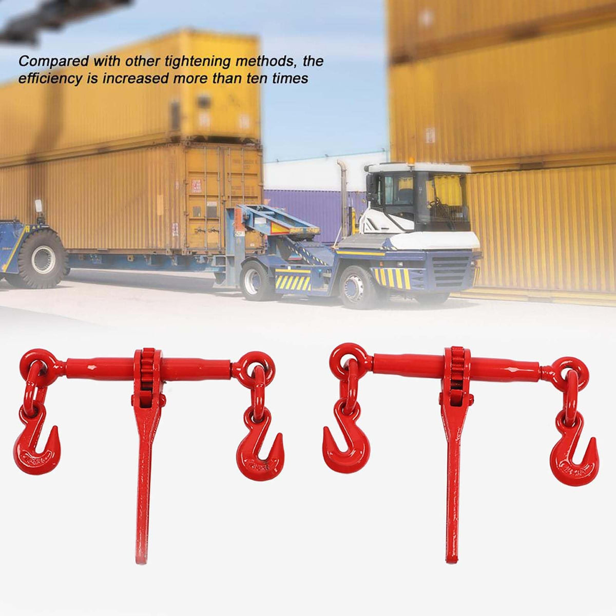 Obstacle Car Towing Rope 1/3TRatchet Load Binder, Steel Forged Lever Binder, for Tensioning Wire Overhead Line, Construction Site Cargo Securing Tool for Flatbed Trailers(3T)