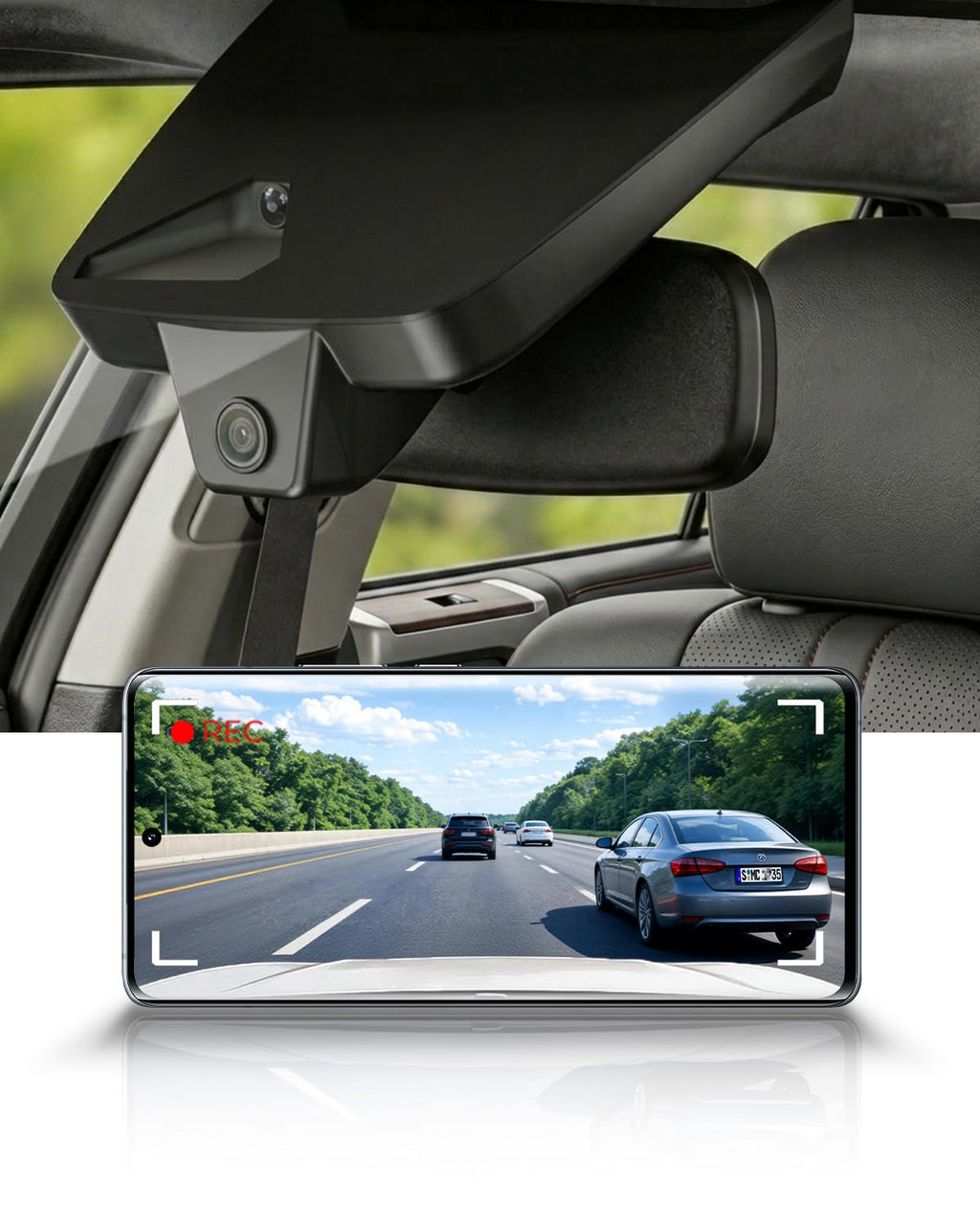 Fitcamx Front 4K+Rear 1080P Dash Cam Adapts for Toyota 4Runner 2025-2026 & Hybrid (HD2-35030), Integrated Factory Look, 2 Way HD Video, WiFi & APP, Loop Recording, G-Sensor, Easy to Set, 128GB Card