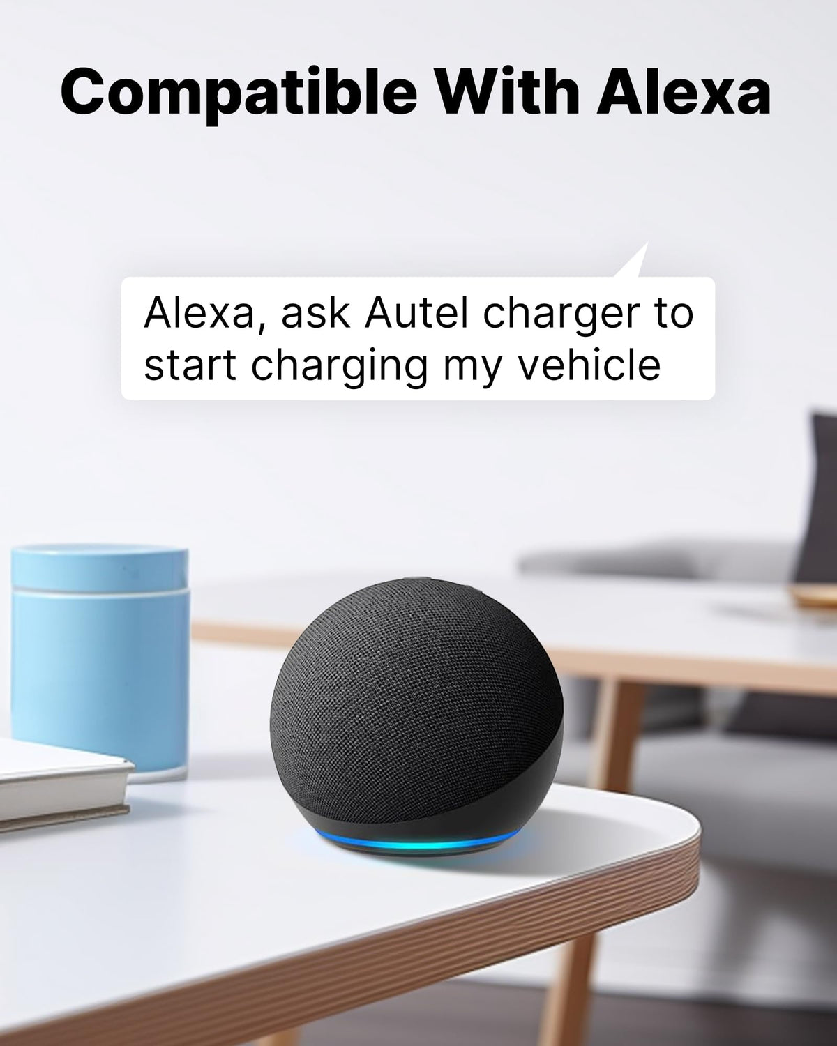 Autel MaxiCharger Level 2 EV Charger up to 40Amp, 240V, Indoor/Outdoor Fast Electric Vehicle Charging Station with Flexible 25-Foot Cable, NEMA 14-50 Plug (White)