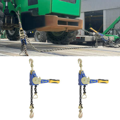 2 Pack Ratchet Chain Binder, Heavy Duty 5400 lbs G70 Ratchet Load Binder with Chain, Industrial Grade Tie Down Tool for Securing 5/16-3/8 Inch Chains, for Trucking and Cargo Transport