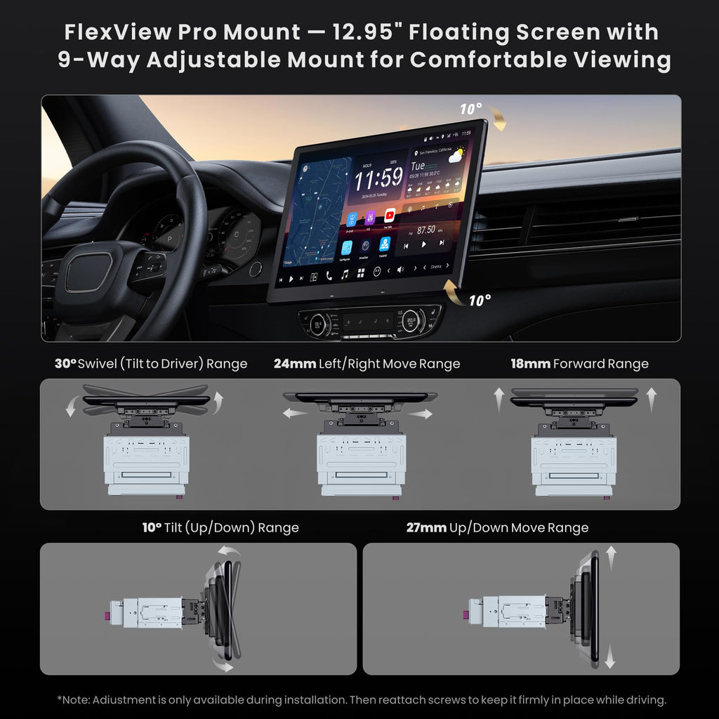 12.95" AI ScenePilot Android Car Stereo&Second Touchscreen with Dashcam
