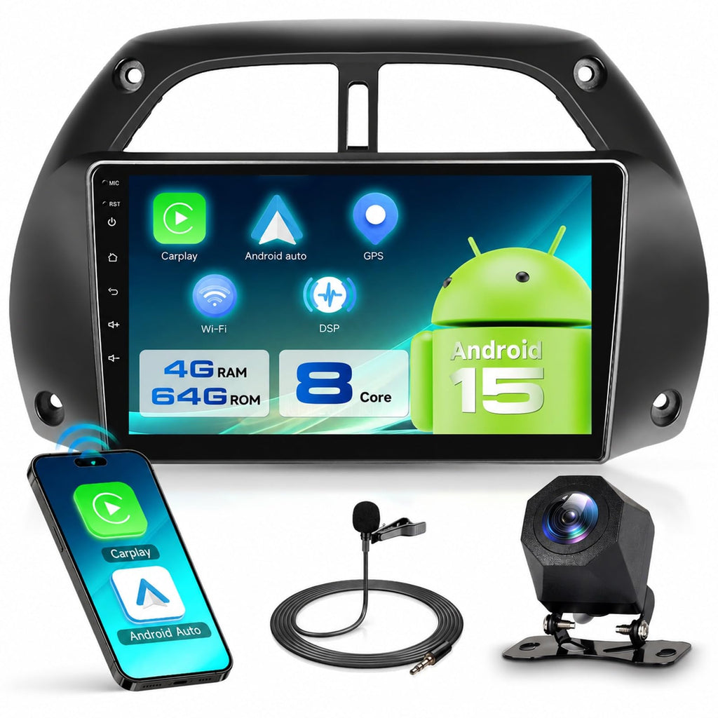 8 CORE 6G+128G Car Radio for Toyota RAV4 2001-2006, Wireless Carplay