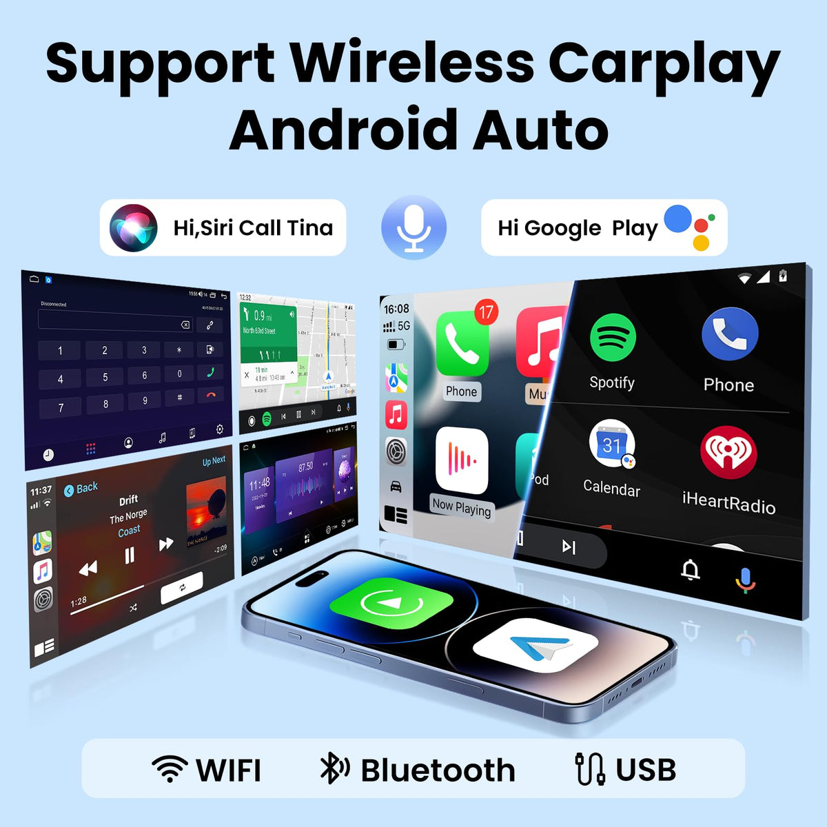 [4+64G] Car Radio for Jeep Compass 2017-2020: 10inch 1280 * 800HD Touch Screen Head Unit Stereo Replacement FM RDS CarPlay Android Auto 5GWiFi Bluetooth5.0 1080P Backup Camera SWC GPS