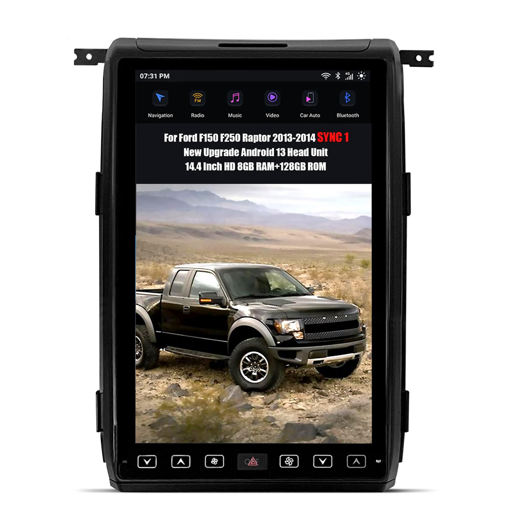 AuCar for Ford F150 F250 Raptor 2013-2014 (SYNC 2 System) 14.4 Inch Touch Screen Android 13 Car Radio Head Unit, Car Multimedia Player GPS Navigation Wireless Carplay Android Auto 8GB+128GB