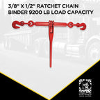 NCC · Heavy Duty · G70 (4) 3/8" x 10' Transport Chain & (4) 3/8" - 1/2" Ratchet Load Binder Kit