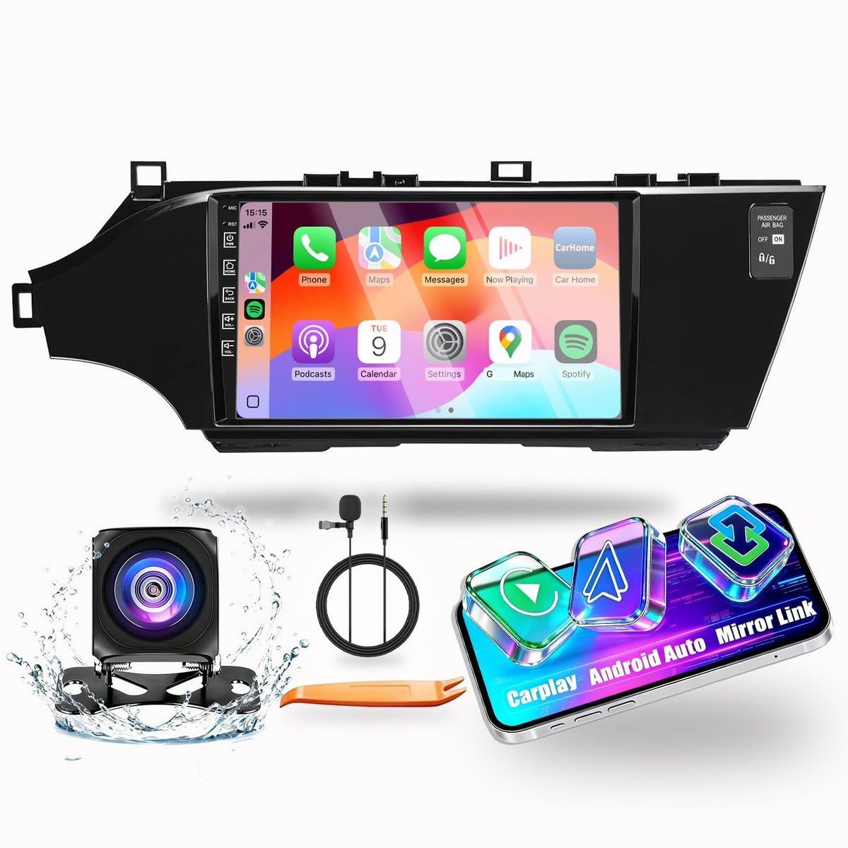 for Toyota Avalon 2013-2018 Car CarPlay Android Auto Navigation Stereo GPS Radio Reverse Camera Display 9" IPS Touchscreen Headunit Tablet Pad Media Player, if Applicable Quad Core 2G+64G
