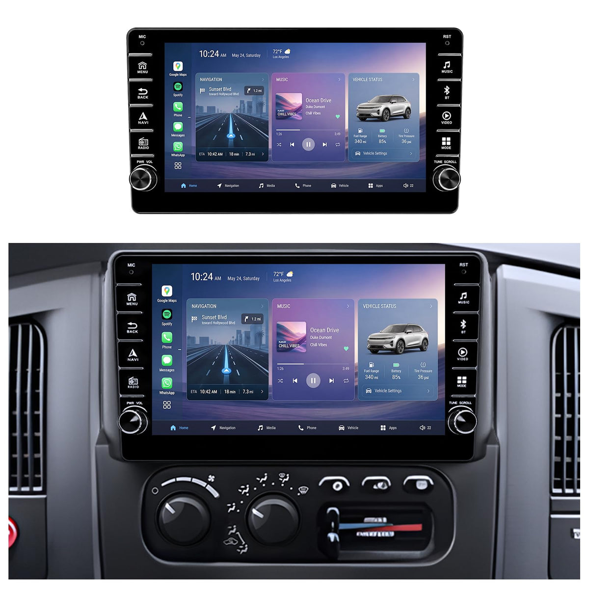 8 + 32GB ROM Android 15 Car Radio for Dodge Ram 1500 2500 3500 2002-2005