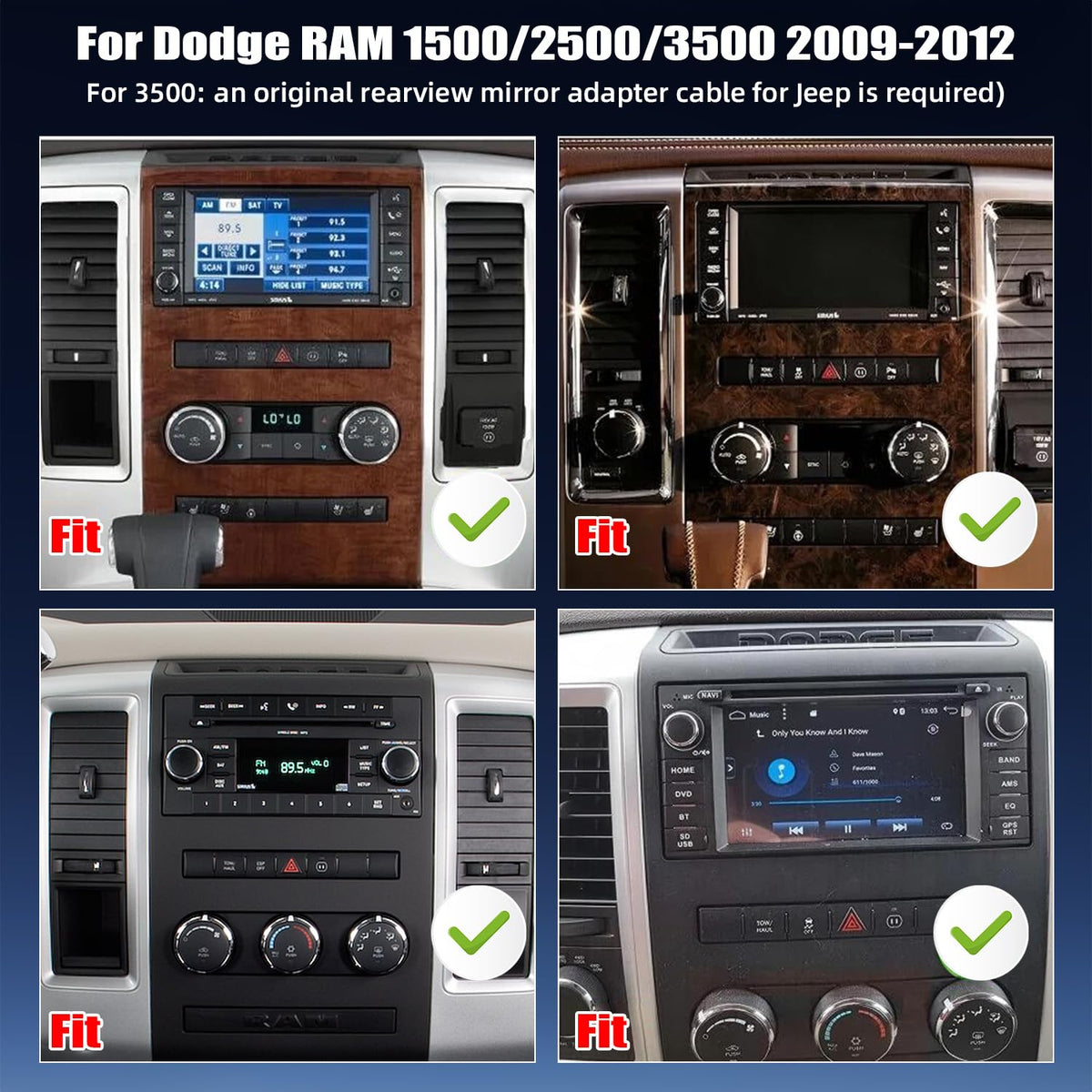 Android 13 Car Stereo Radio for 2009-2012 Dodge Ram 1500 2500 3500, 9.7-inch Touchscreen with Wireless CarPlay Android Auto GPS Navigation Bluetooth WiFi FM Radio, AHD Backup Camera, 2+32GB
