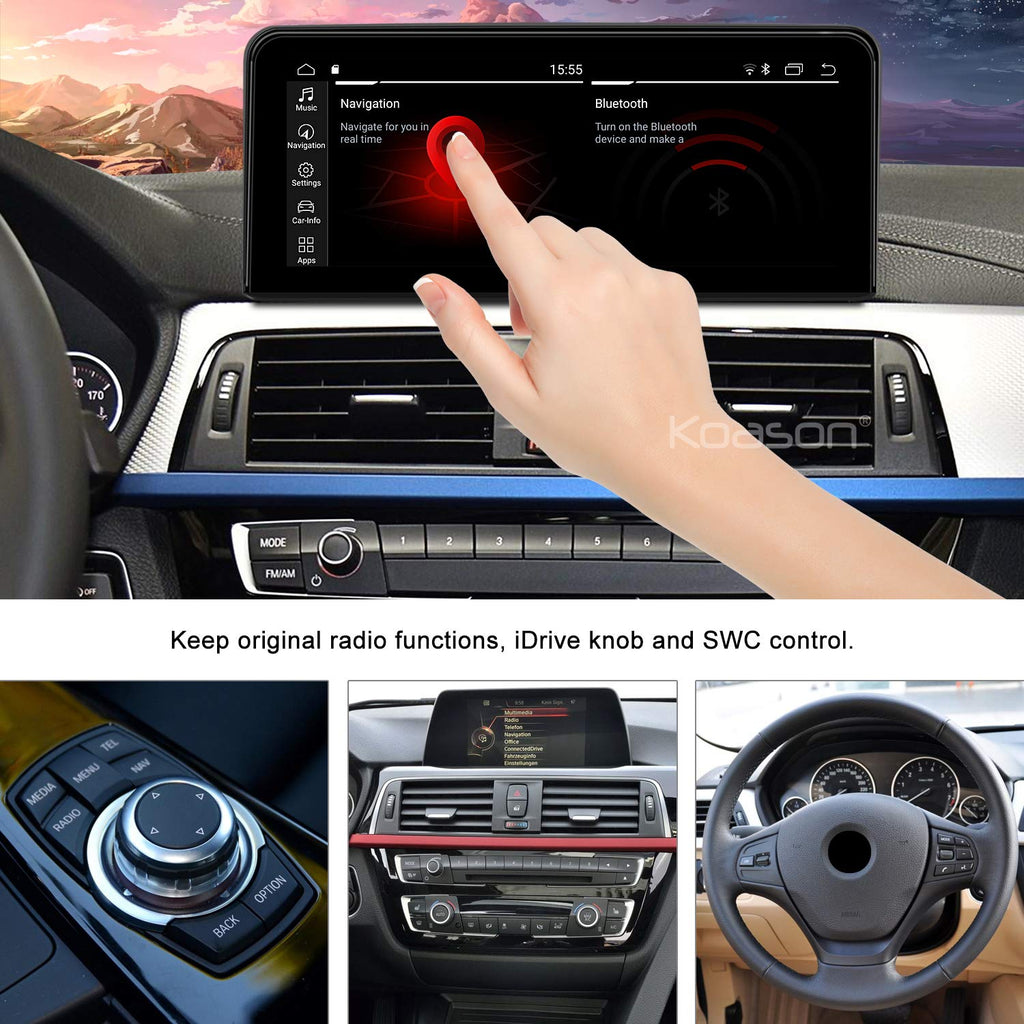 KOASON 10.25 inch Screen Wireless CarPlay Android Auto for BMW 3 Series 4 Series M3 M4 F30 F31 F32 F33 F34 F36 F80 F82 F83 F84 (2012-2016) NBT System Multimedia Radio Receiver GPS Navigation