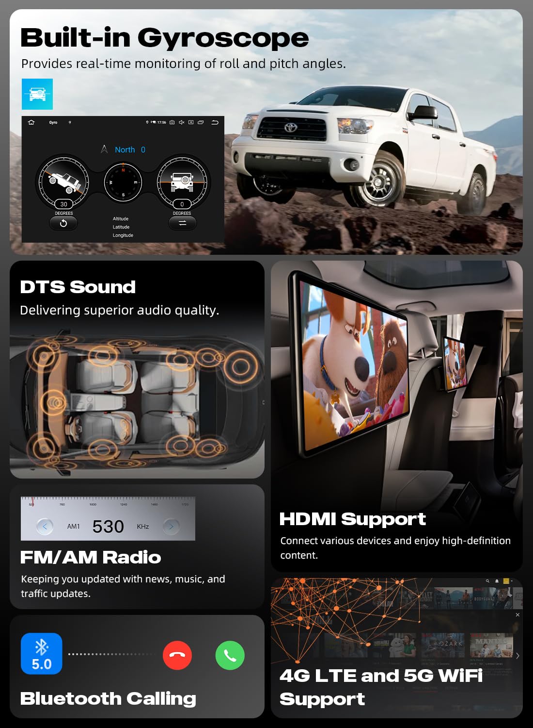 Dasaita Android 13 Car Stereo for 2014-2019 Chevy Silverado GMC Sierra