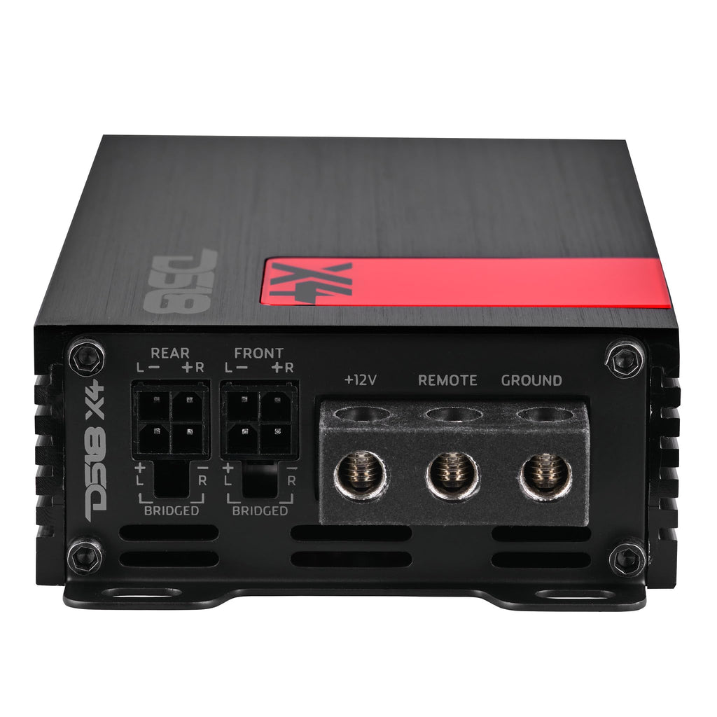 DS18 X4 Amplifier 4-Channel Ultra Compact Class D 4 x 70 Watts RMS @ 4-ohm, Stereo Full Range, Car Audio Amplifier, Great Compact Amp for Motorcycle, Powersports