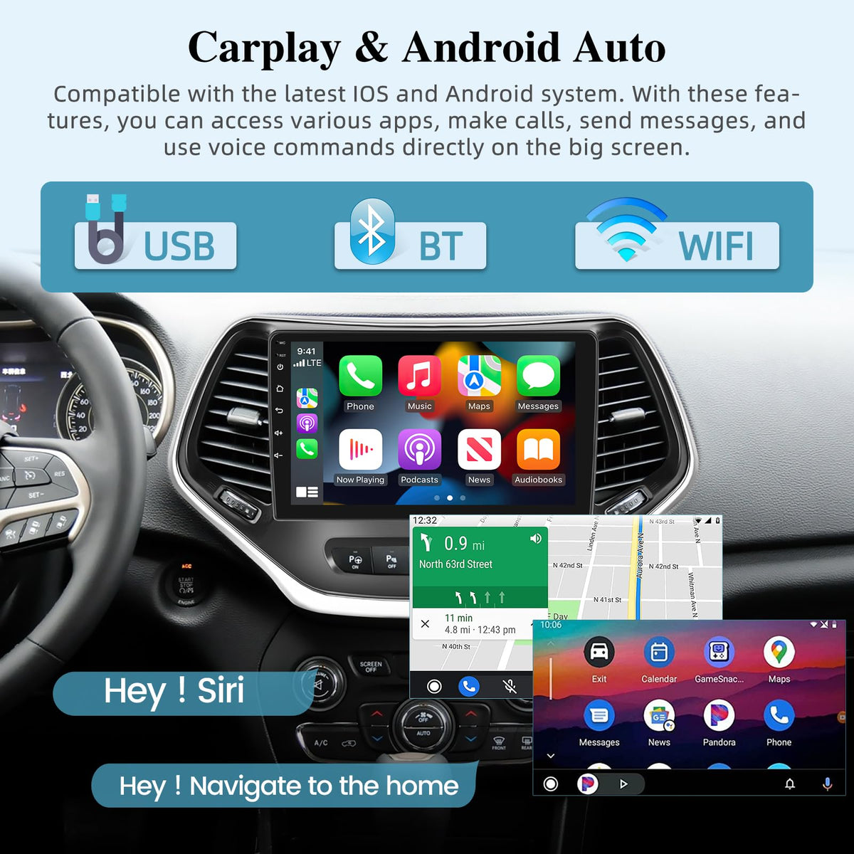 [2+64G] Car Radio for Jeep Cherokee 2013-2018 - Carplay and Android Auto