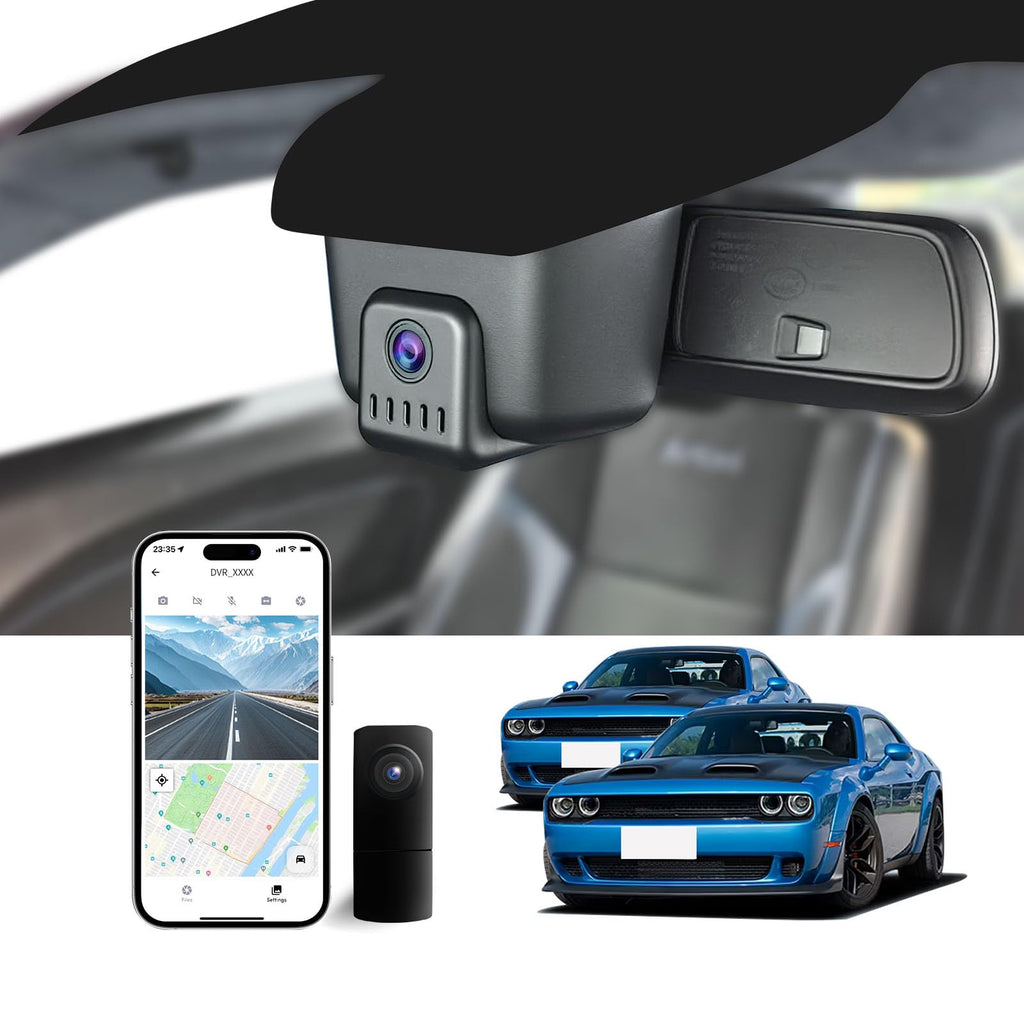 4K Dash Cam Front and Rear for Dodge Challenger 2015-2023 (Model A)