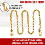 Garvee 4 Packs 3/8 in-1/2 in G70 Chain Binders Set, 3/8 in ×10 ft Chains
