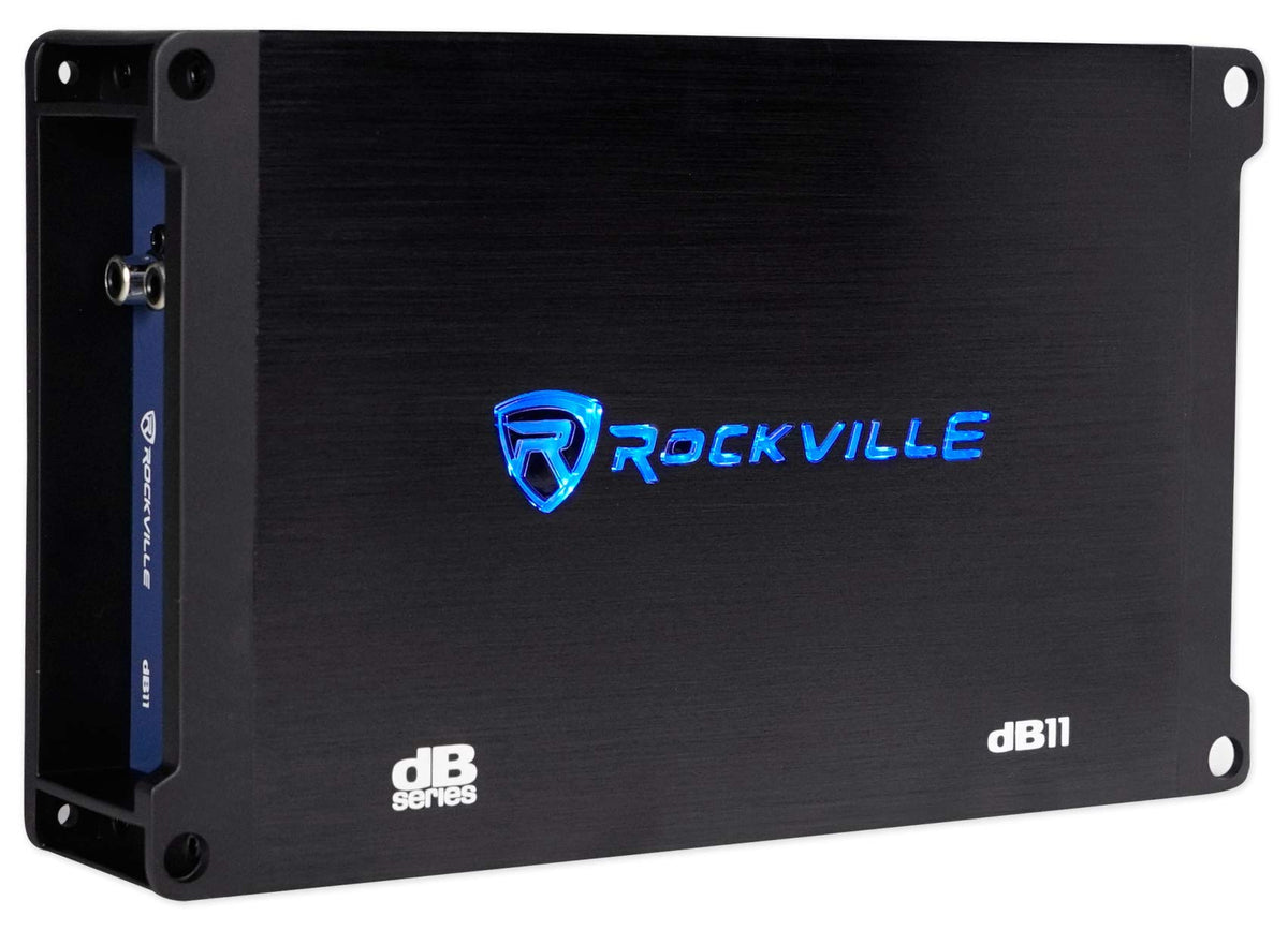 KICKER 48CWRT84 COMPRT8 600w 8 inches Shallow Car Subwoofer Bundle with Rockville dB11 1400w Mono 2-Ohm Amplifier Car Amp with Bass Remote & Rockville RWK41 Installation Wire Kit (3 Items)