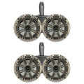 KICKER Black Dual Wakeboard Tower System with 2 Pair (Qty 4) of Silver 6.5" 195 Watt Max Power Marine OEM Replacement Coaxial Boat Audio Speakers