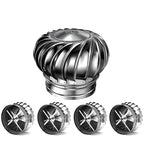 SARKEY 5-Pack Roof Turbines Ventilator, 304 Stainless Steel Wind Turbines, Chimney Cowl, Roof Vents Ventilating Fan, Unpowered Rotation, for Ventilation Exhaust Heat Dissipation(500mm/19.7in)