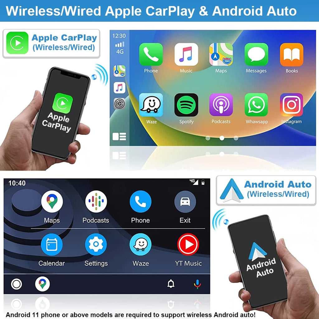 7'' Android 14 Car Stereo for 2006 2007 2008 2009 2010 2011 2012 2013 Chevy Impala, GPS Navigation Wireless CarPlay Android Auto Double Din Radio with Bluetooth WiFi DSP SWC Backup Camera