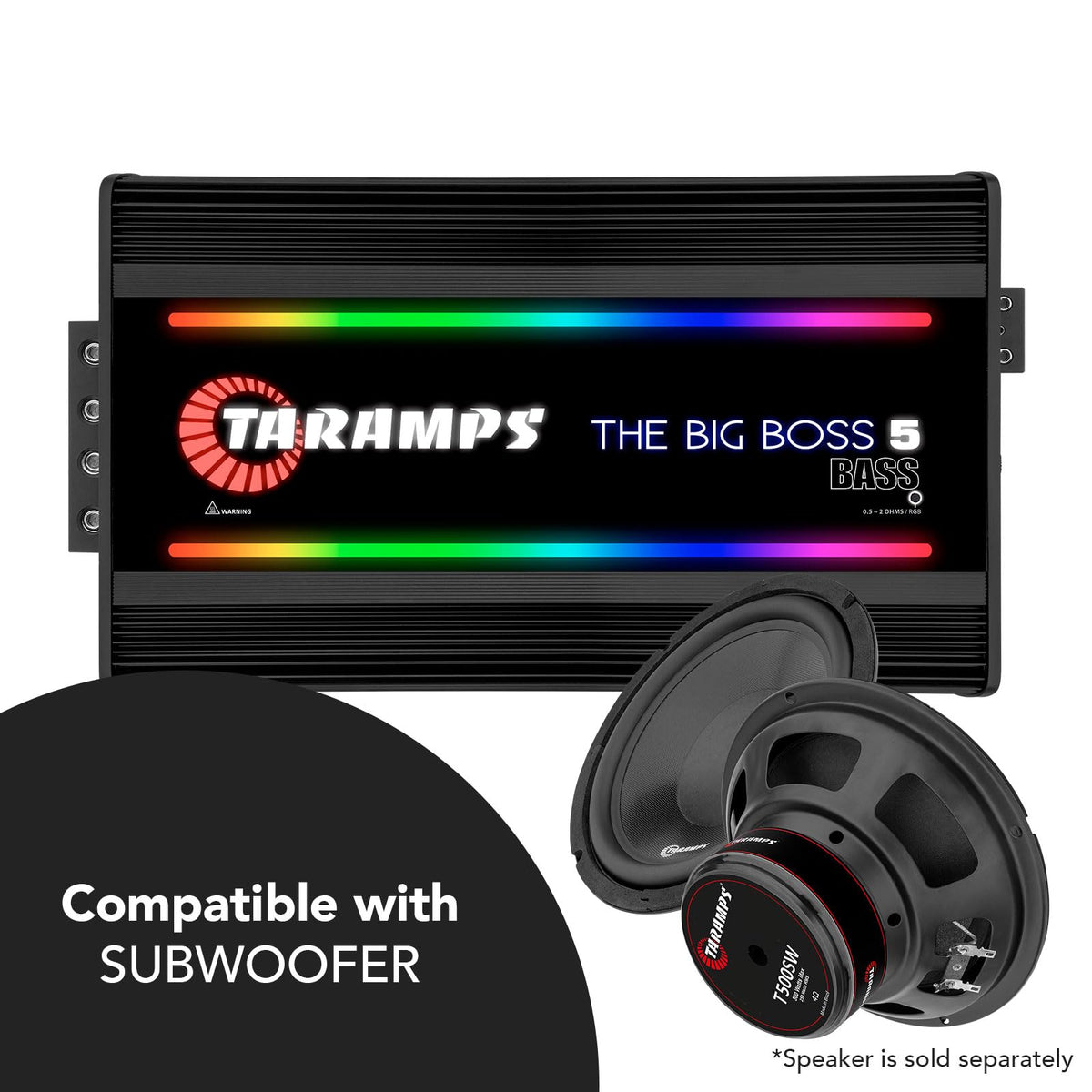 Taramps The Big Boss 5 Black 5000W RMS Monoblock Class D Car Sub Amplifier
