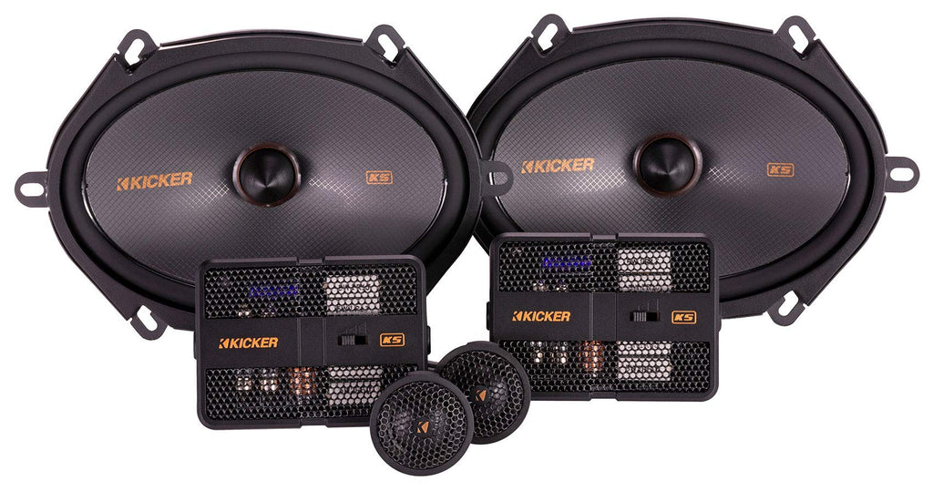 Audiosavings Bundle: (1) Pair Kicker 51KSS6804 6x8 / 5x7 Car Audio Component Speakers Bundle with (1) Pair Kicker 51KSC6804 6x8 75 Watt RMS Car Audio Speakers KSC6804 KSC680 (Items 4)