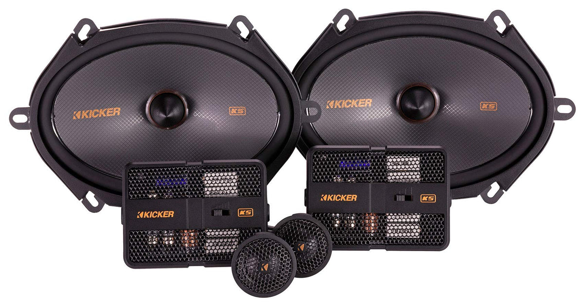 Audiosavings Bundle: (1) Pair Kicker 51KSS6804 6x8 / 5x7 Car Audio Component Speakers Bundle with (1) Pair Kicker 51KSC6804 6x8 75 Watt RMS Car Audio Speakers KSC6804 KSC680 (Items 4)