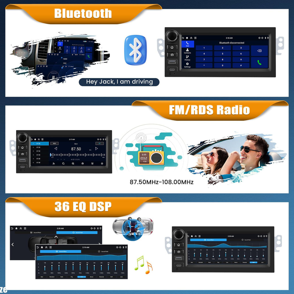 [4+64G] Android 15 Car Radio Stereo for Chevy Camaro 97-02,S10 98-02,Blazer 98-02,GMC Suburban 95-19,Yukon 95-02,Sonoma 98-02 with Carplay,6.86” Touchscreen Car Radio with WiFi,GPS,BT,FM/RDS,SWC,EQ