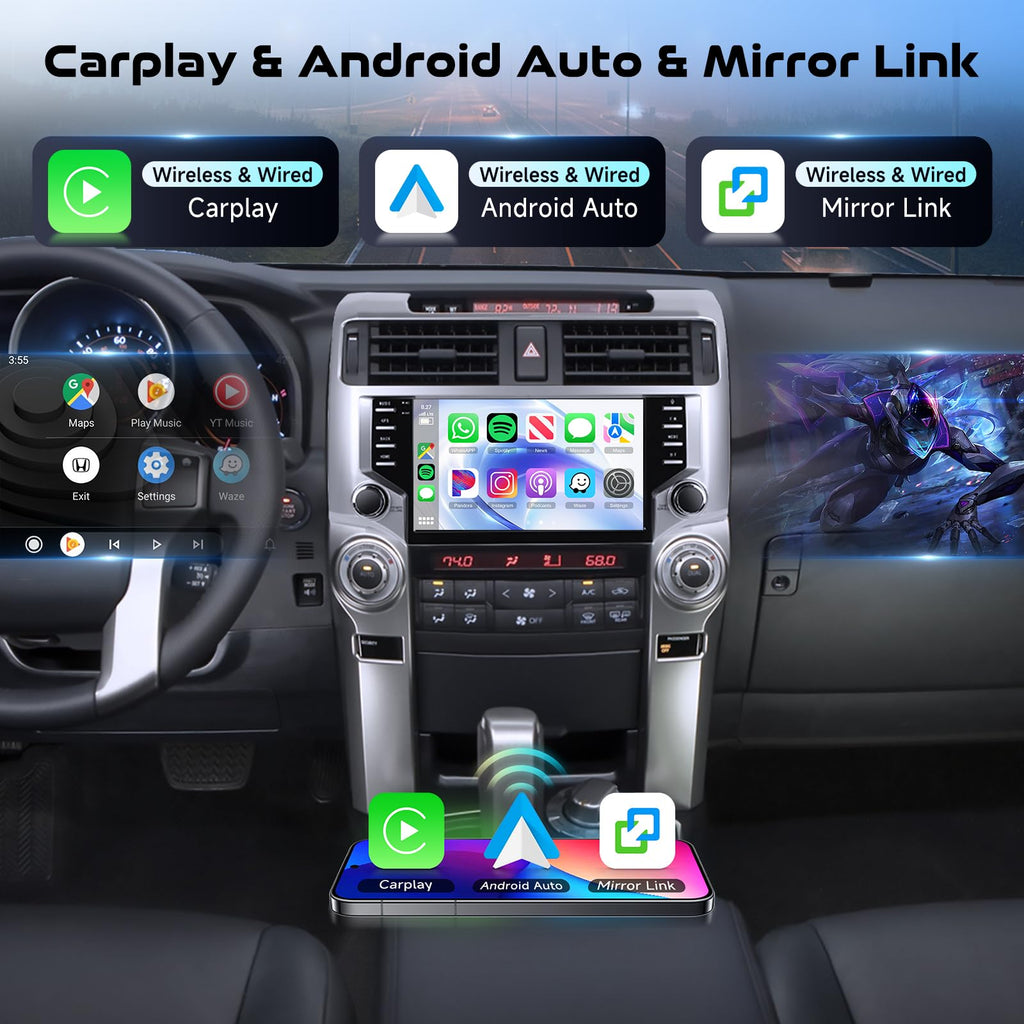 8-Core 4G+64G Android Car Stereo for Toyota 4runner Radio 2010-2020