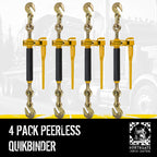 Peerless QuikBinder Plus 5/16-3/8" Ratchet Load Binders - 7,100 lbs WLL, Heavy-Duty, S.A.E. & DOT Compliant 4-Pack (Northgate Cargo Control)
