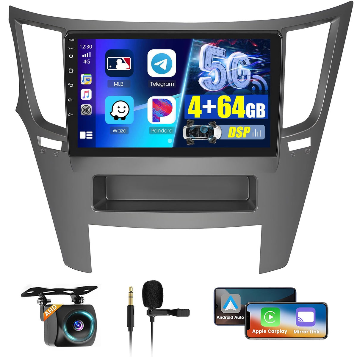 8Core 6+128GB 9" Android 15 Car Stereo for Subaru Legacy Outback 2010-2014